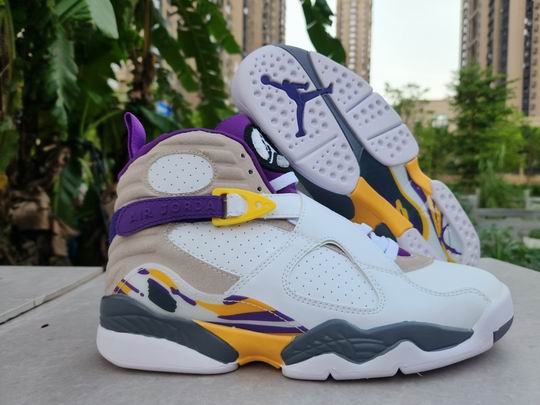 Air Jordan 8 White Purple Grey Yellow Men's Basketball Shoes AJ8 Sneakers-31